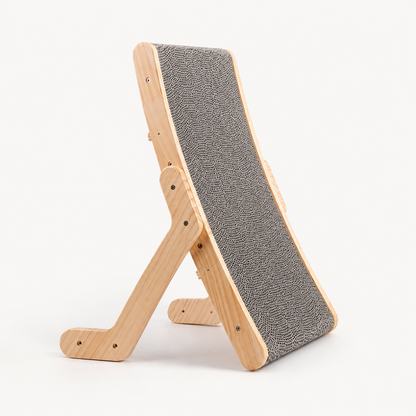 Solid Wood Cat Scratcher Ergonomic Design