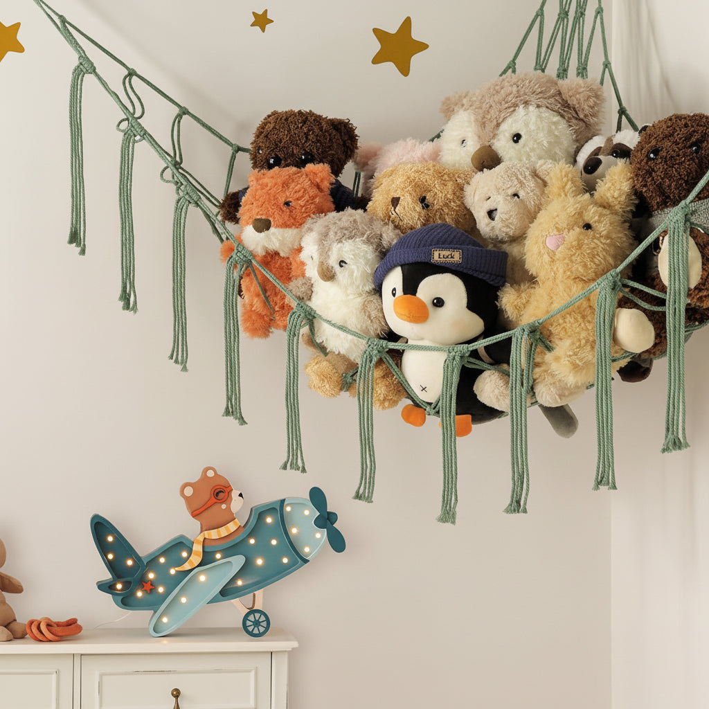 Hanging Toy Storage Hammock Macrame
