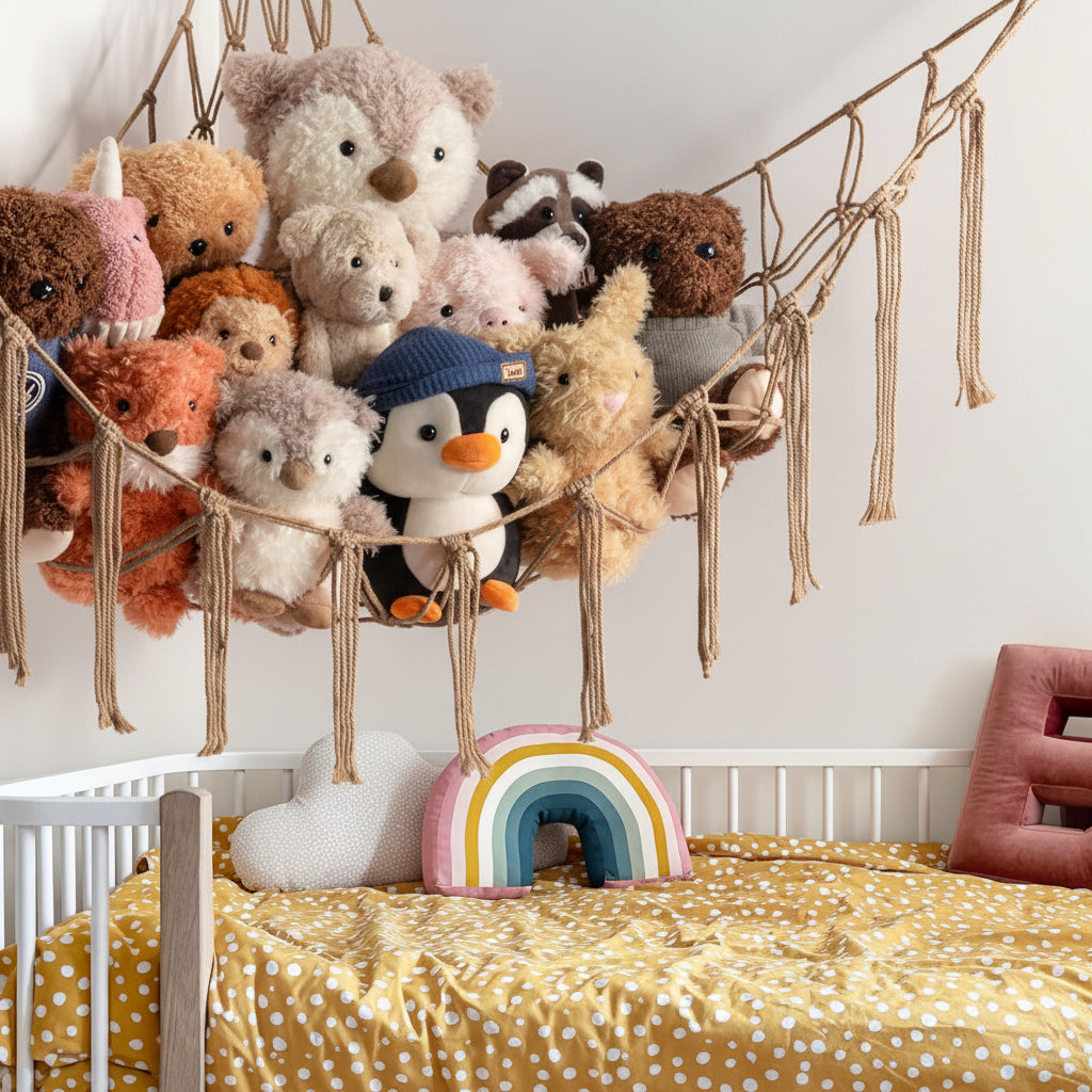 Hanging Toy Storage Hammock Macrame