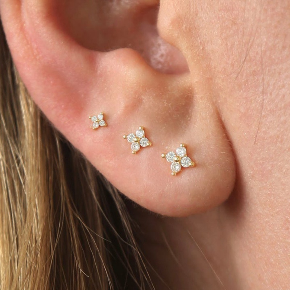 Earrings Mothers Day Gift Gold Flower Stud