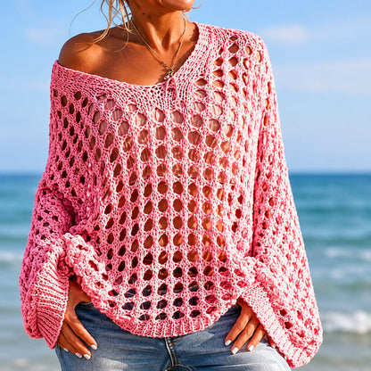 Women's Cover Up Crochet Sweater Loose Fit
