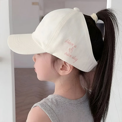 Summer Kids Baseball Cap Ponytail Sun