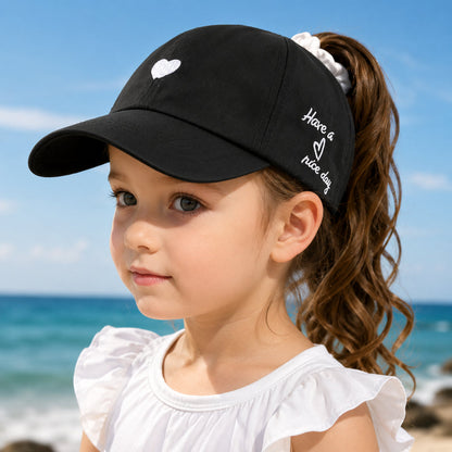Summer Kids Baseball Cap Ponytail Sun