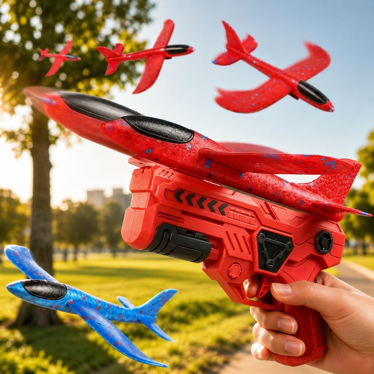 Airplane Launcher Toy Kids Outdoor Foam