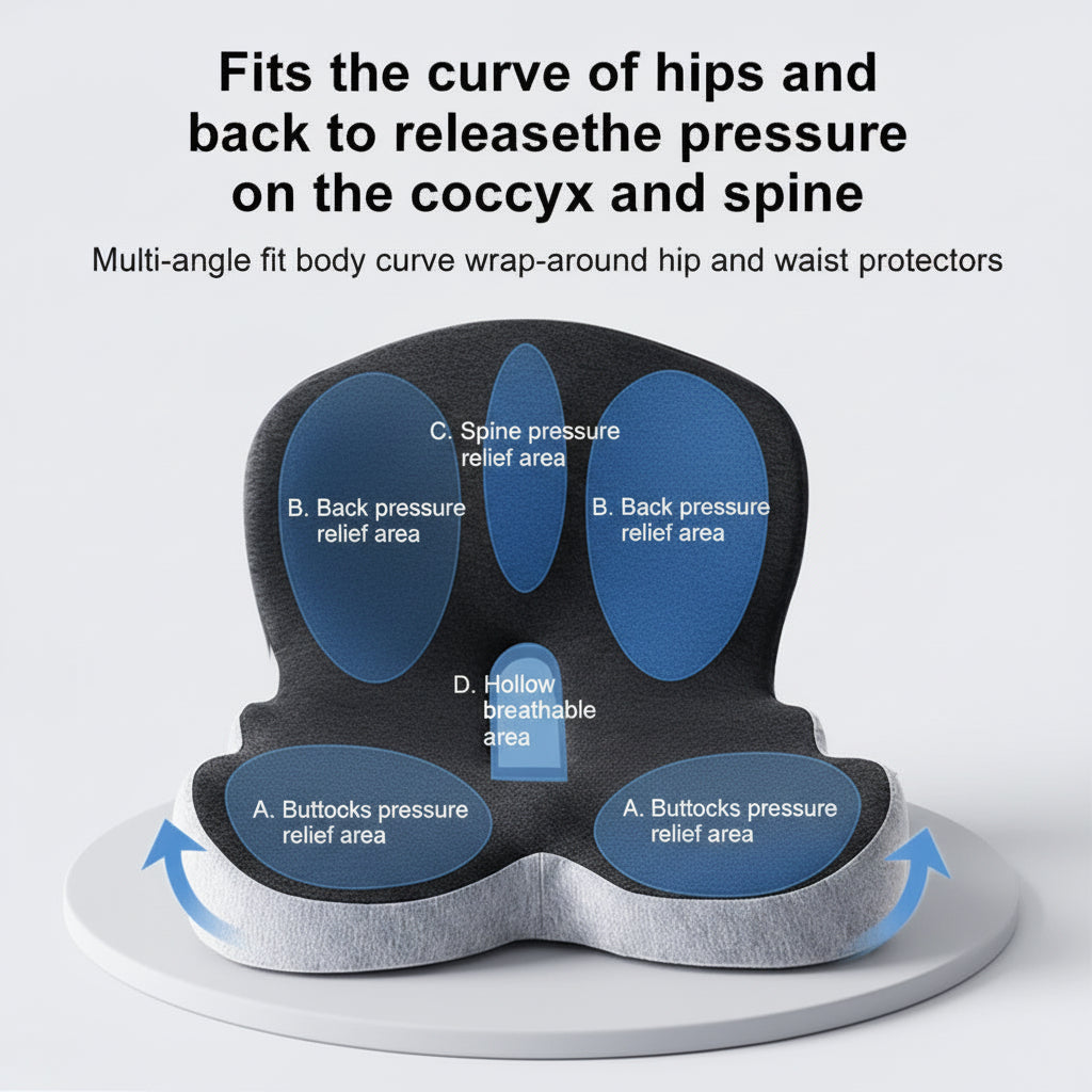 Seat Cushion Back Support Memory Foam Chair