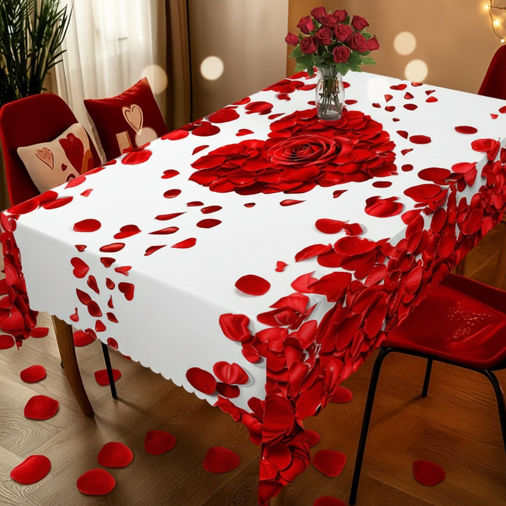 Tablecloth Rose Petal Heart Romantic