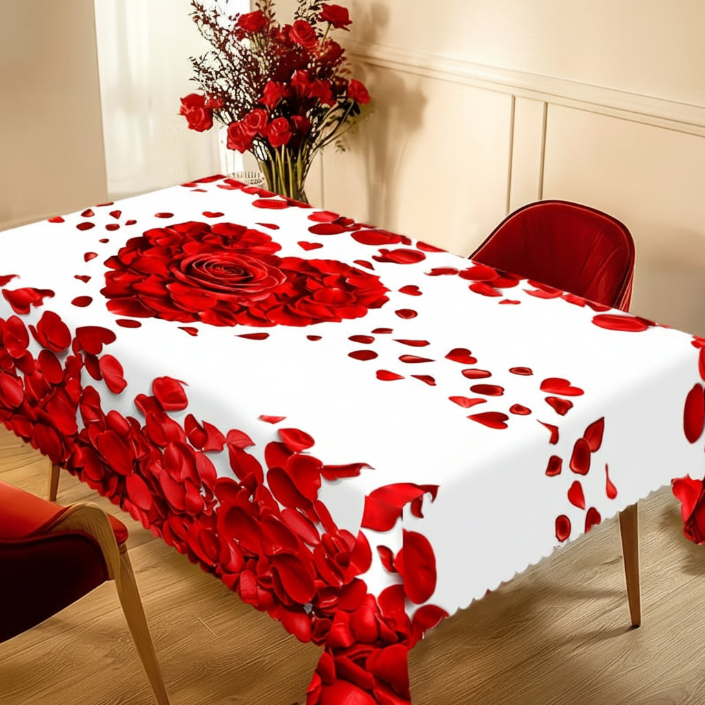 Tablecloth Rose Petal Heart Romantic