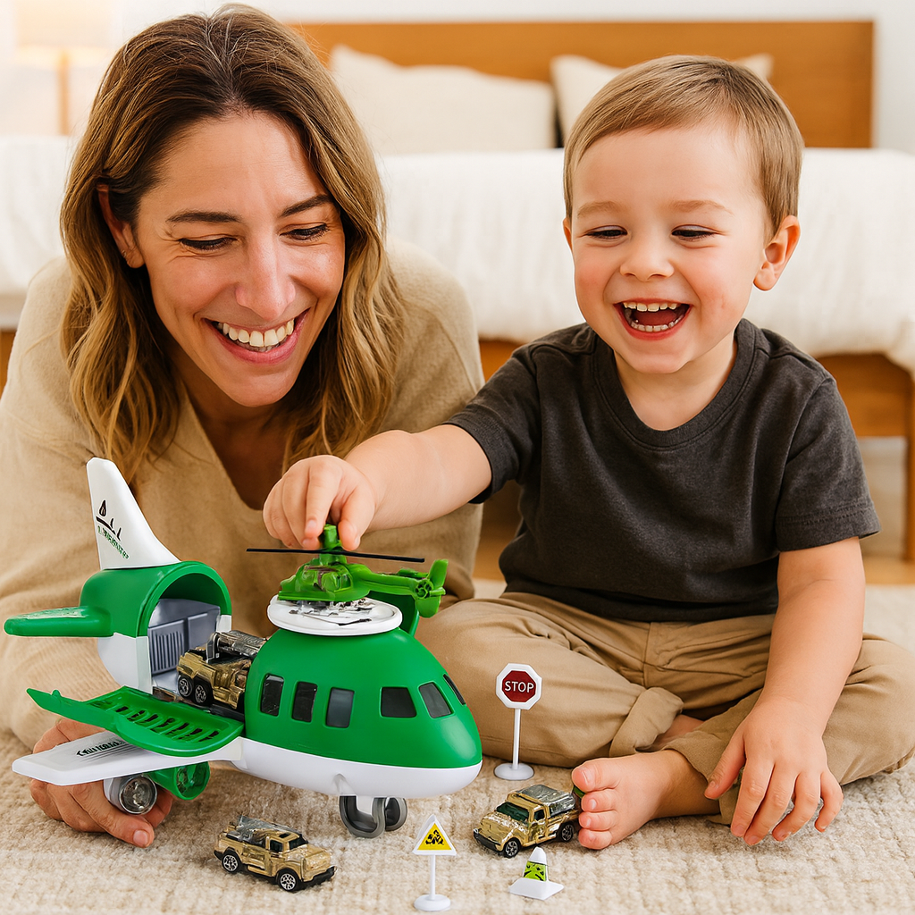Toy Playset Airplane Vehicle Transport Kids