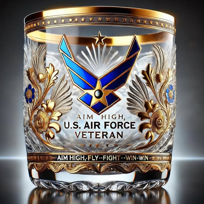 Glass Veteran Tribute Engraved Memorial