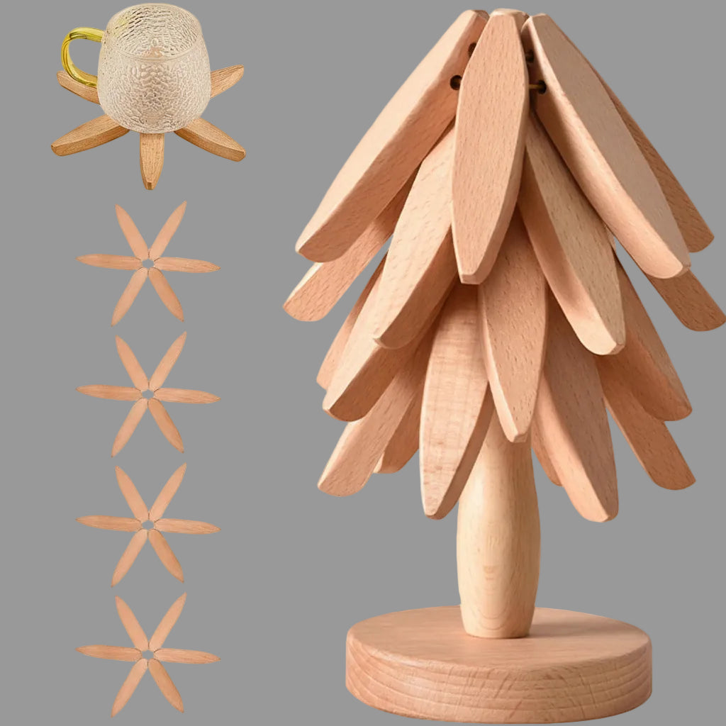 Kitchen Trivet Wooden Heat Resistant Folding