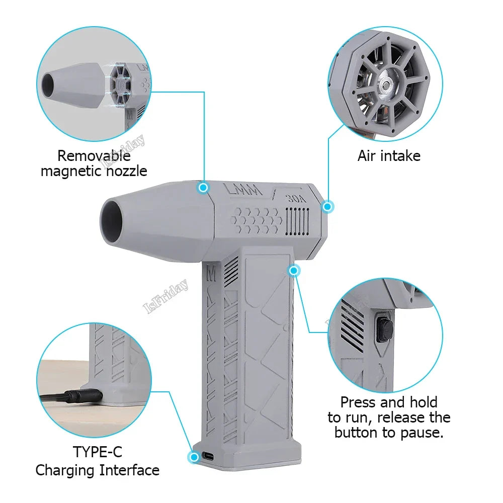 Electric Air Duster Cordless Handheld High