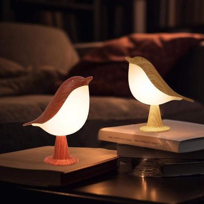 Table Lamp Bird Shape Wood Rechargeable