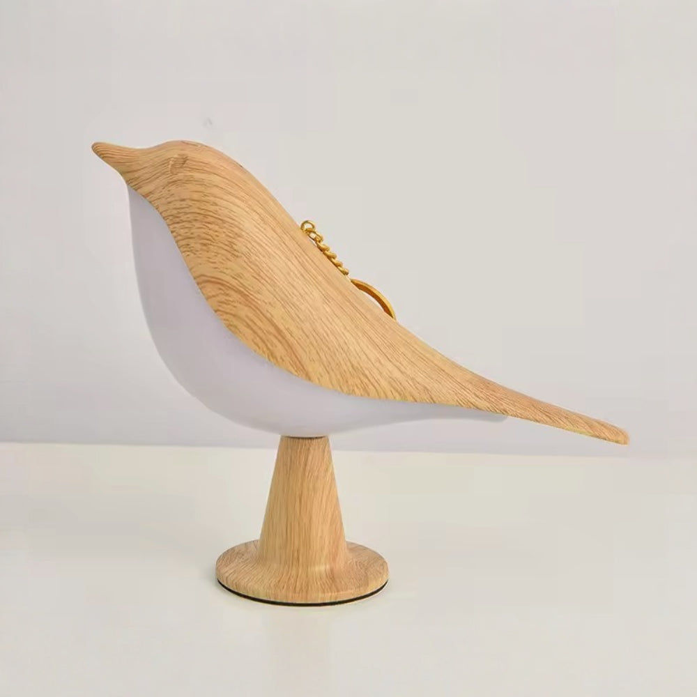 Table Lamp Bird Shape Wood Rechargeable