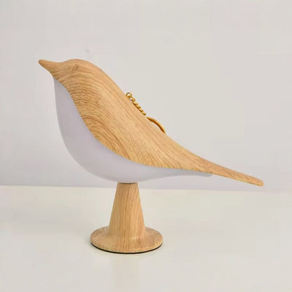 Table Lamp Bird Shape Wood Rechargeable