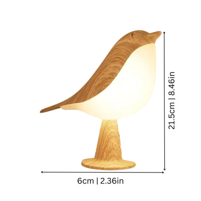 Table Lamp Bird Shape Wood Rechargeable