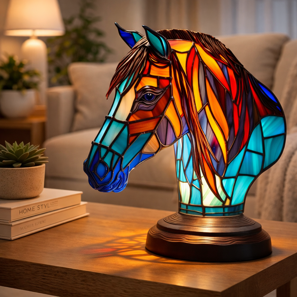 Table Lamp Animal LED Accent Light Stained