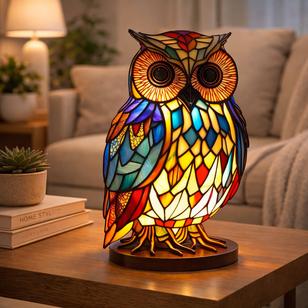Table Lamp Animal LED Accent Light Stained