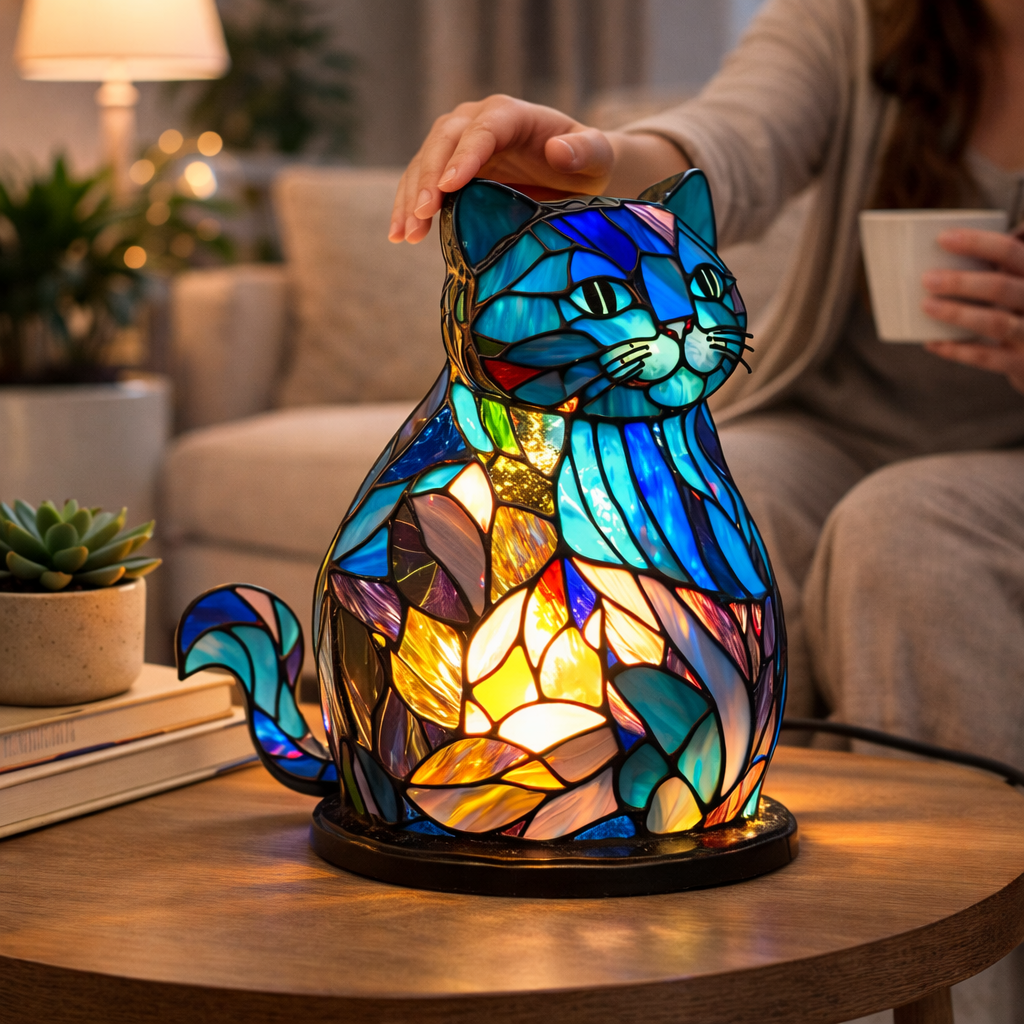 Table Lamp Animal LED Accent Light Stained