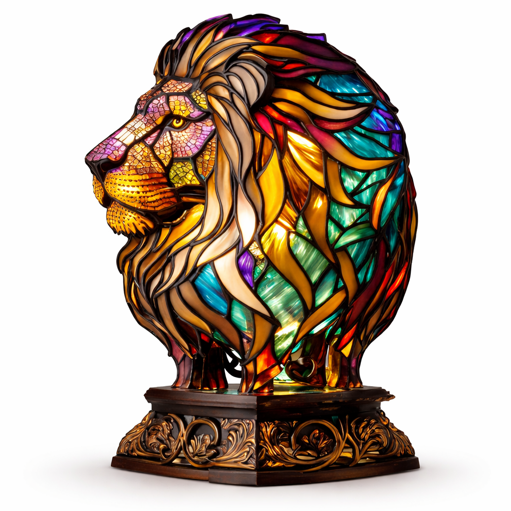Table Lamp Animal LED Accent Light Stained