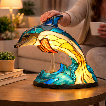 Table Lamp Animal LED Accent Light Stained