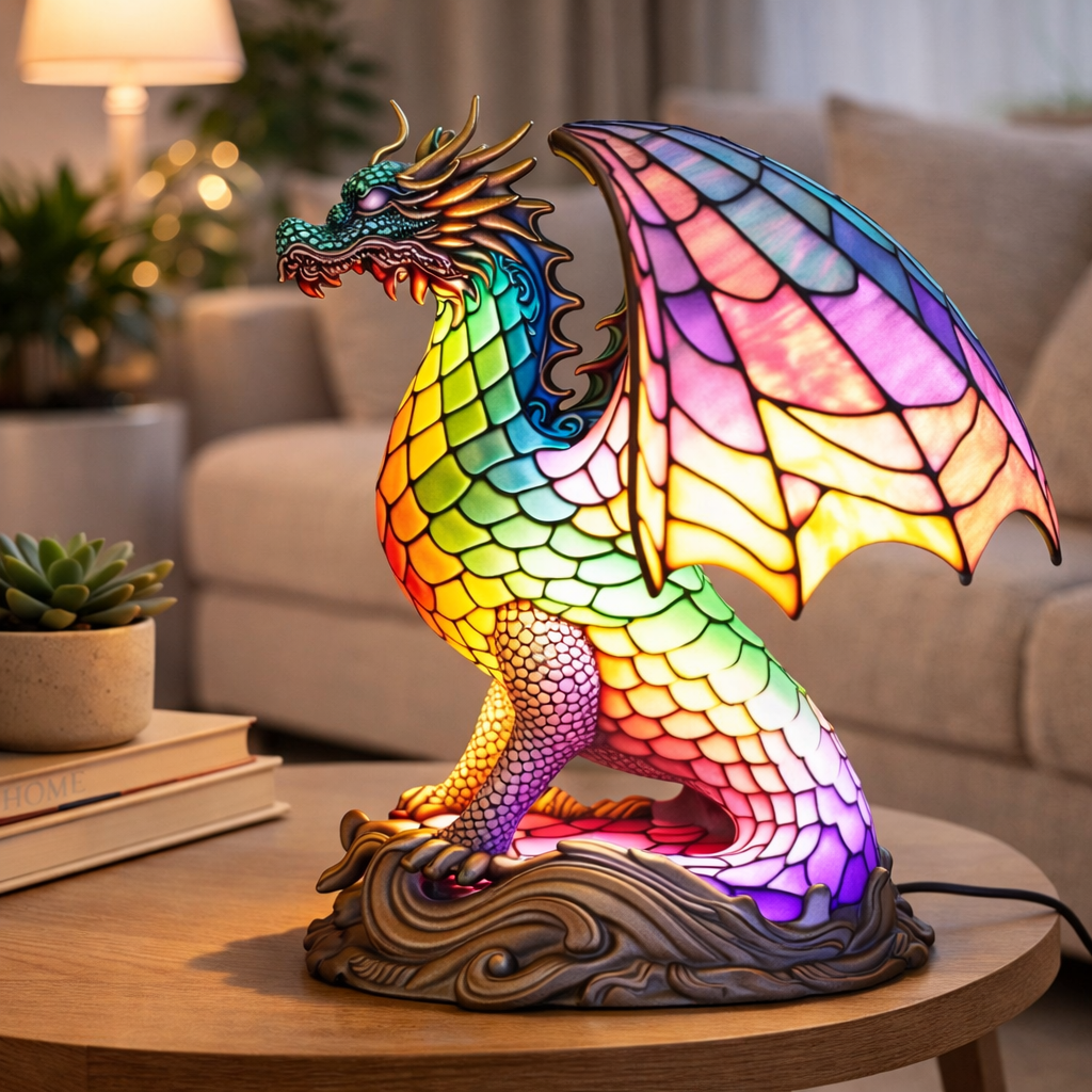 Table Lamp Animal LED Accent Light Stained