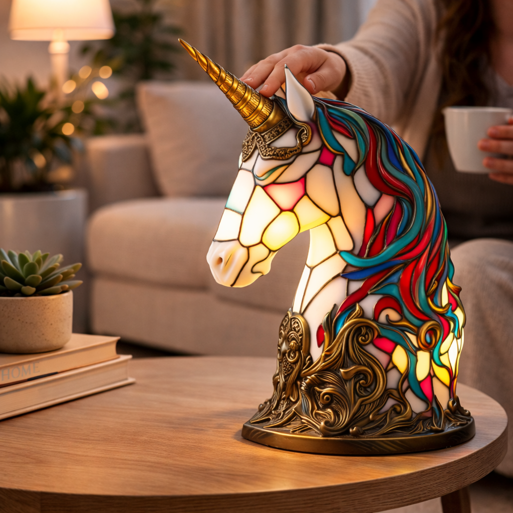 Table Lamp Animal LED Accent Light Stained