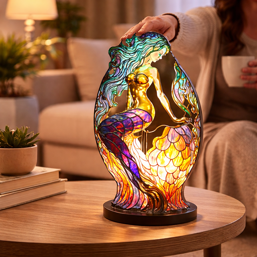 Table Lamp Animal LED Accent Light Stained