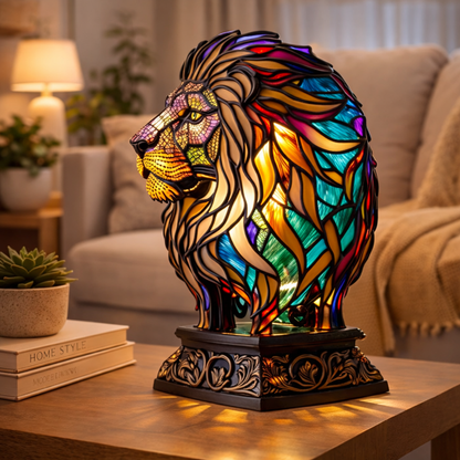 Table Lamp Animal LED Accent Light Stained
