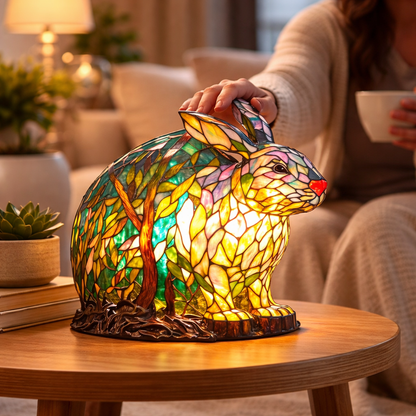 Table Lamp Animal LED Accent Light Stained