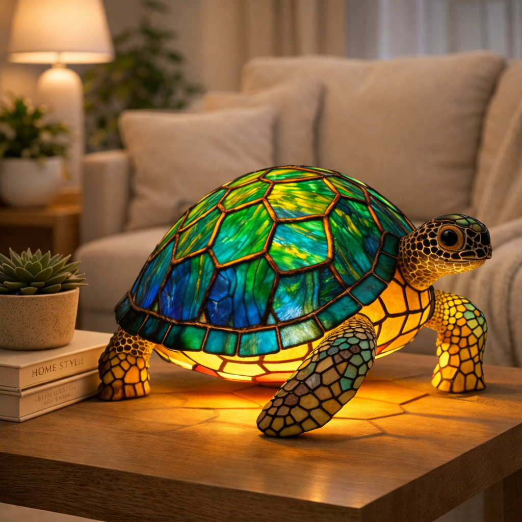 Table Lamp Animal LED Accent Light Stained