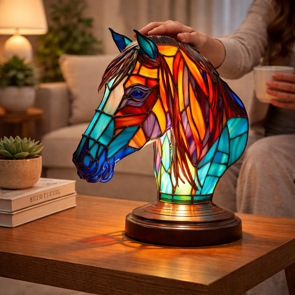 Table Lamp Animal LED Accent Light Stained