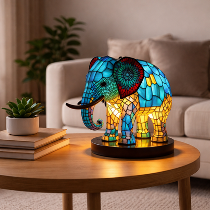 Table Lamp Animal LED Accent Light Stained
