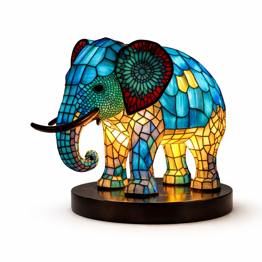 Table Lamp Animal LED Accent Light Stained