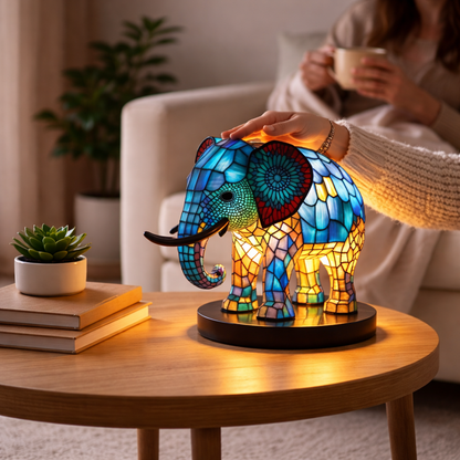 Table Lamp Animal LED Accent Light Stained