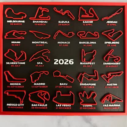 Calendar Racing Track Wall Art Display Board