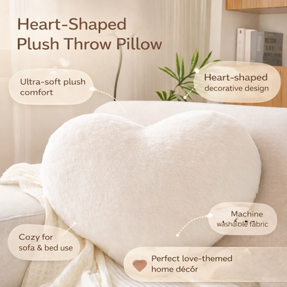 Throw Pillow Heart Shaped Plush Decorative