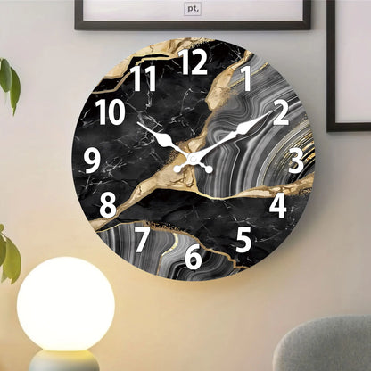 Marbellatime Modern Round Wooden Wall Clock