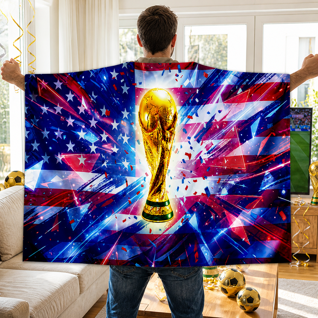 USA Flag Fan Cape World Cup Soccer
