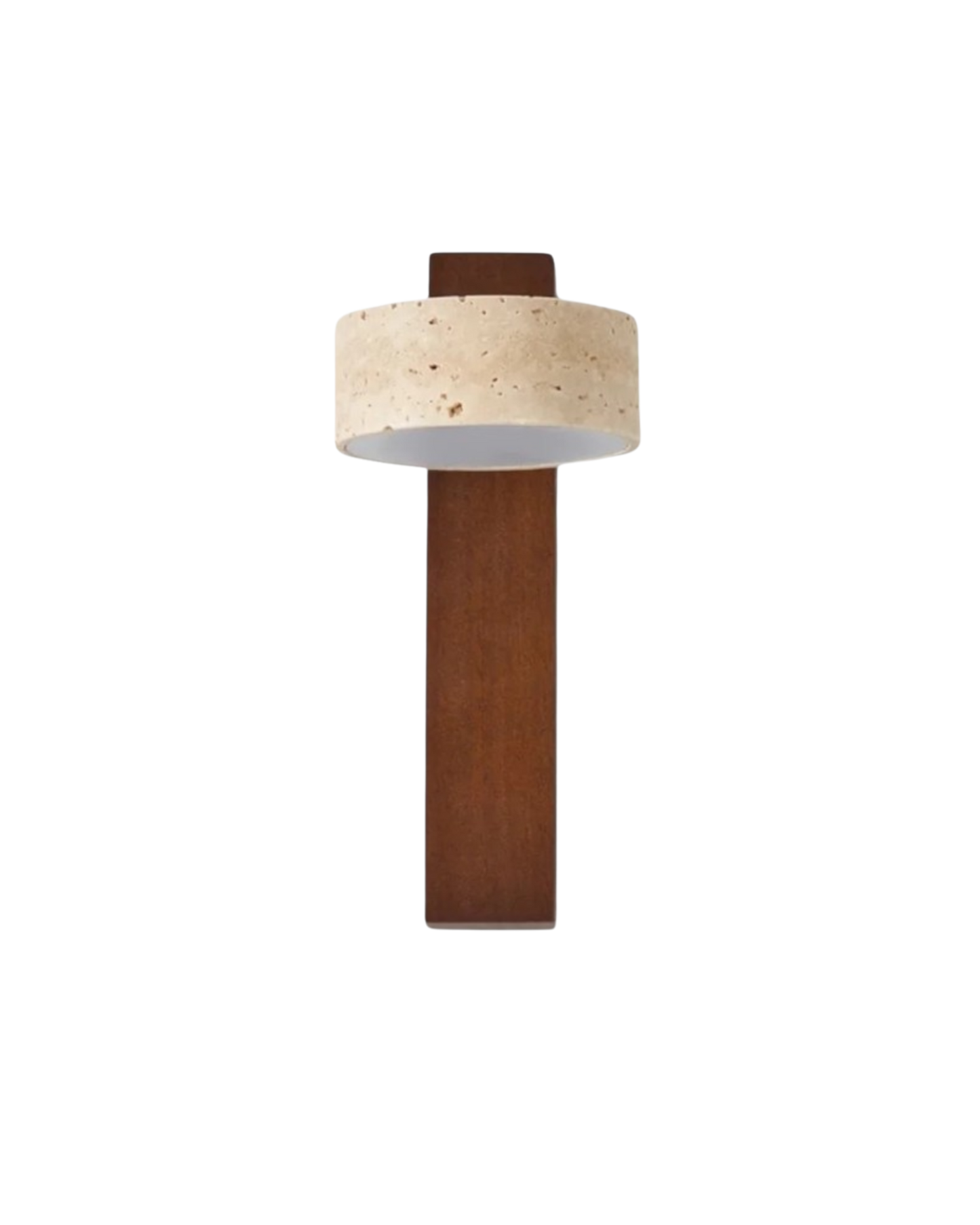 Travertine Wall Lamp Modern Stone & Wood
