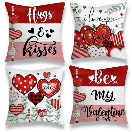 Throw Pillow Covers Valentine Heart Print