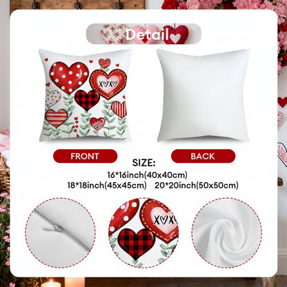 Throw Pillow Covers Valentine Heart Print