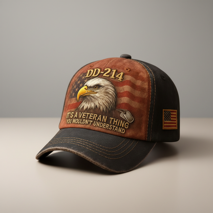 Baseball Cap Embroidered Veteran Flag