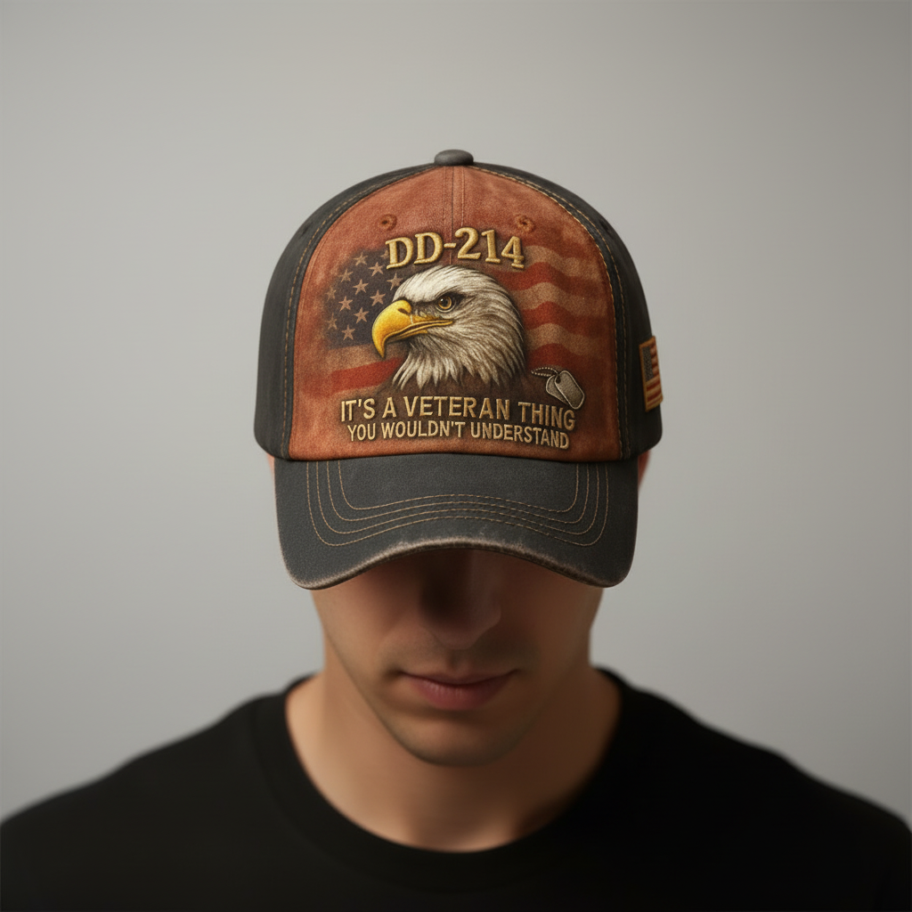 Baseball Cap Embroidered Veteran Flag
