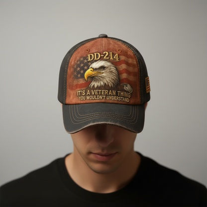 Baseball Cap Embroidered Veteran Flag
