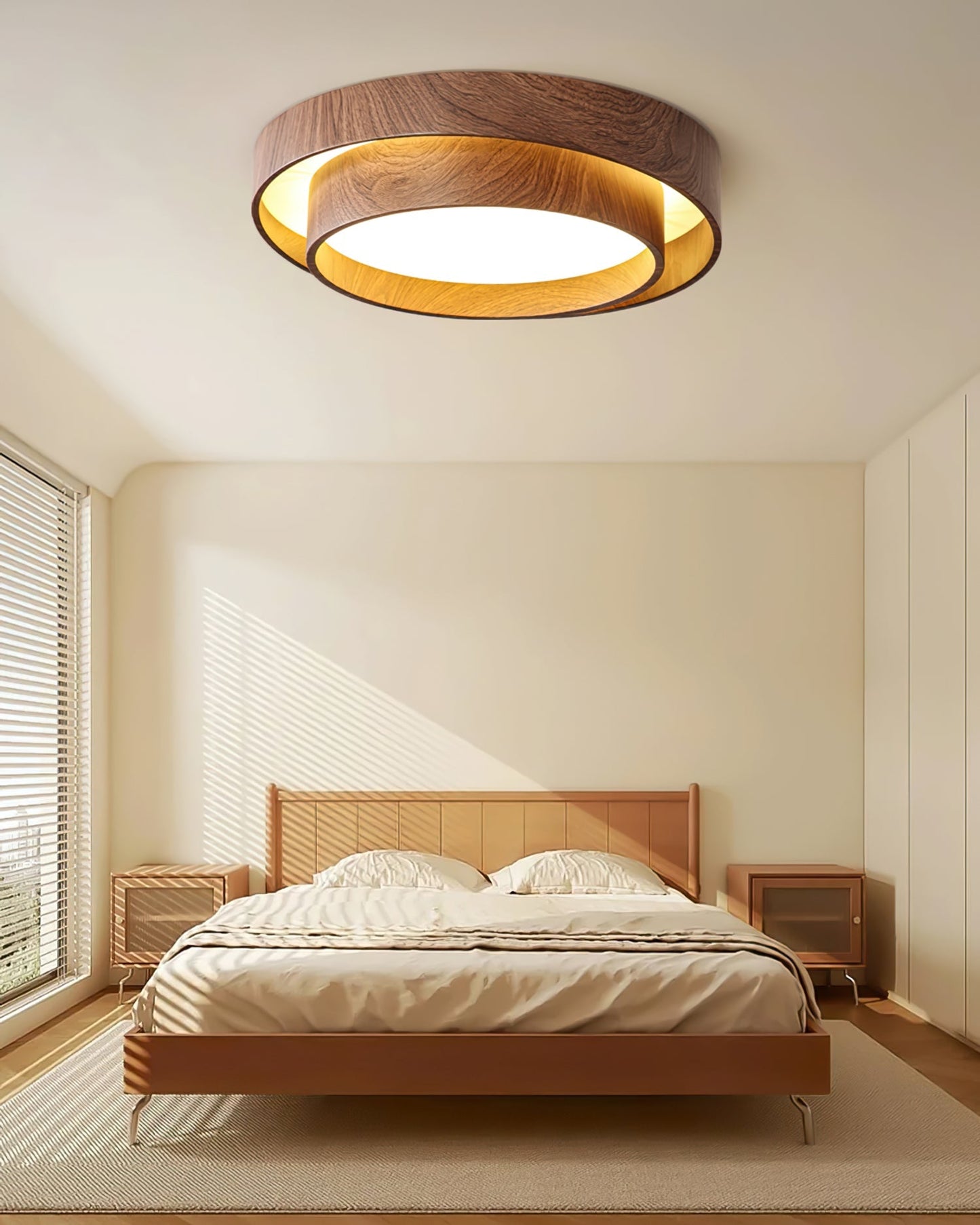 Vaako Ceiling Lamp Walnut Finish LED Ceiling