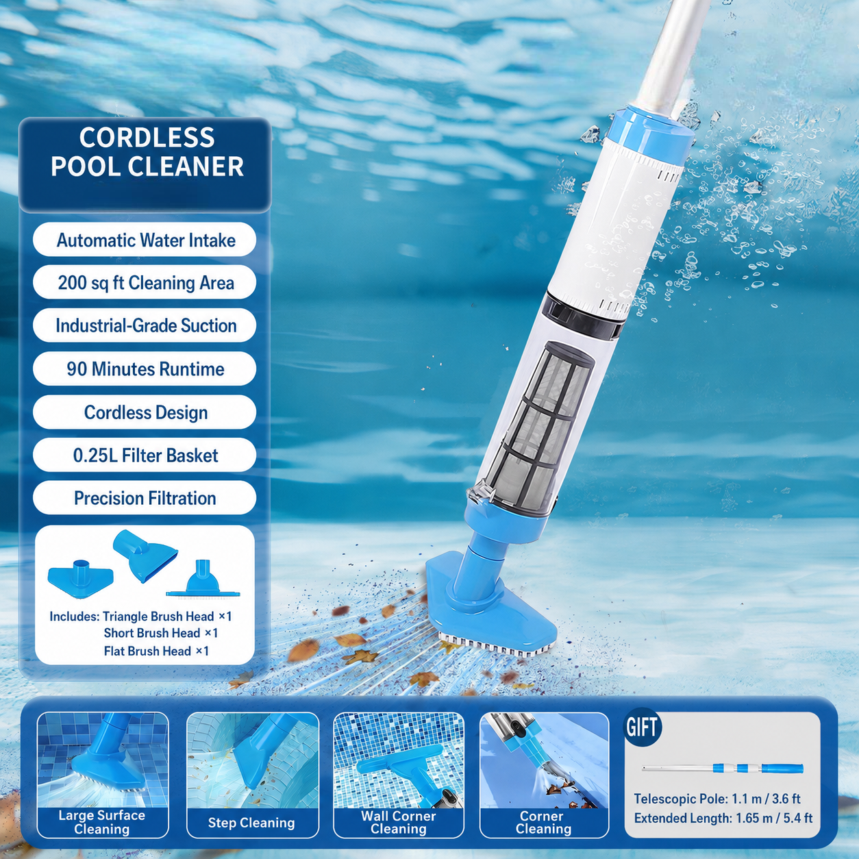 Pool Vacuum Cordless Cleaner Rechargeable