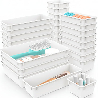 Drawer Organizer Plastic Storage Trays Set