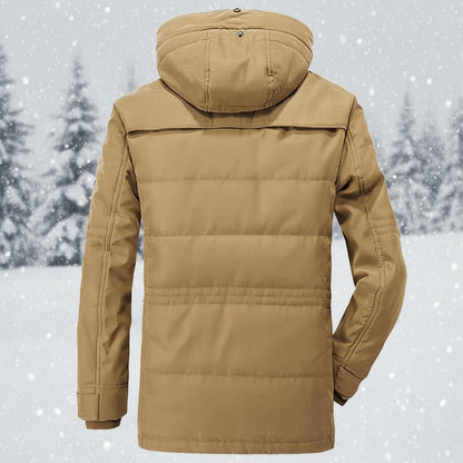 Men Winter Jacket Hooded Lined Parka Coat
