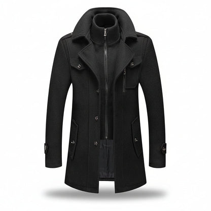 Men Winter Coat Blend Insulated Long Trench