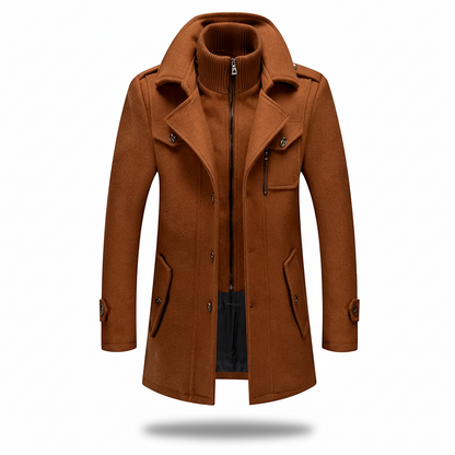 Men Winter Coat Blend Insulated Long Trench